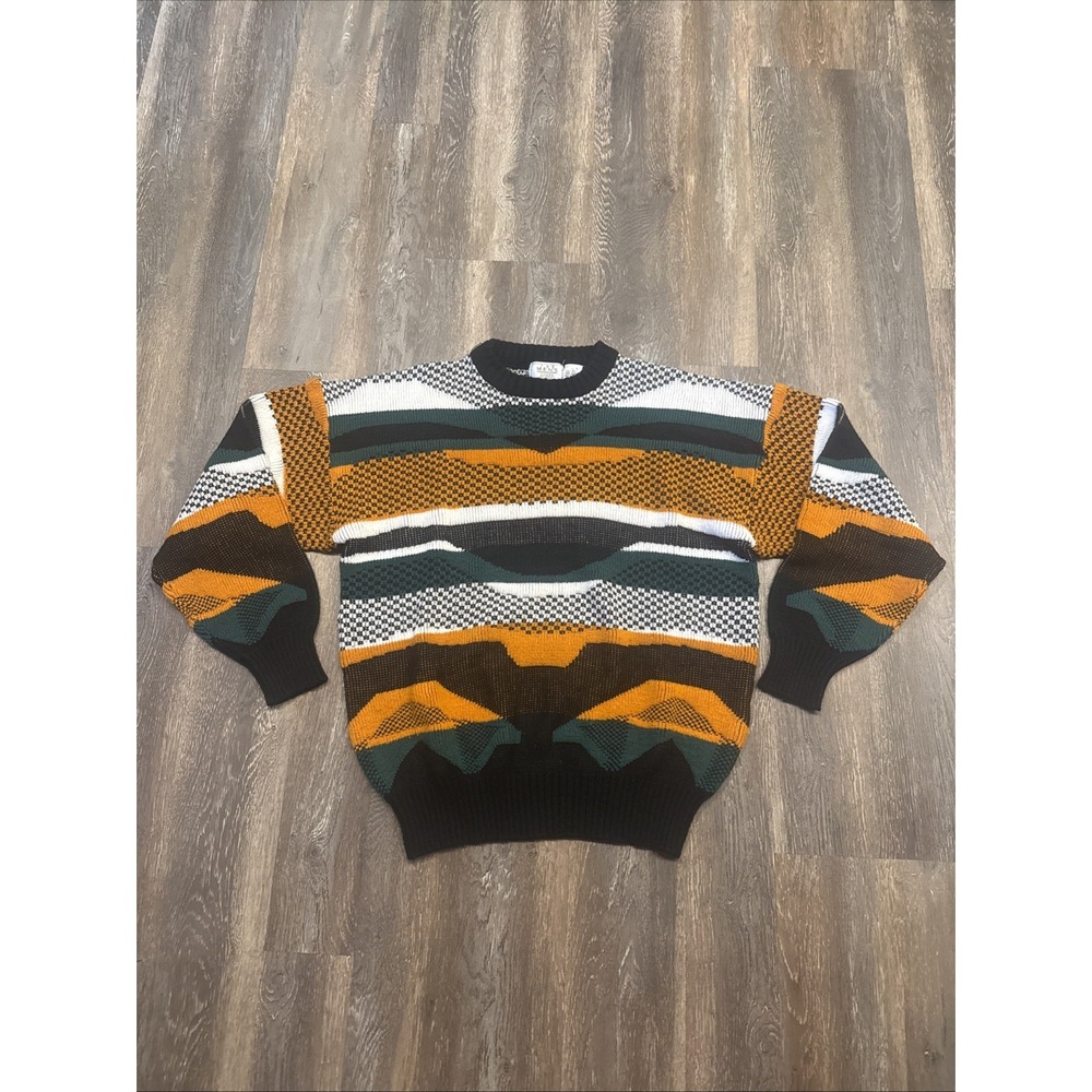 Vintage Sears The Men's Store Sweater Men's L 90's Abstract Geometric Knit